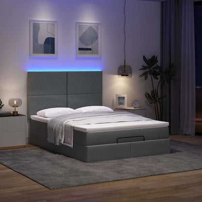 Struttura Letto Pouf con Materasso 140x190 cm in Tessuto | homemem39