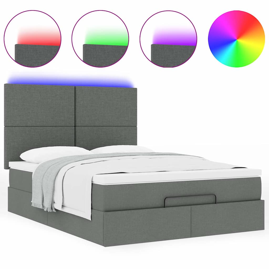 Struttura Letto Pouf con Materasso 140x190 cm in Tessuto | homemem39