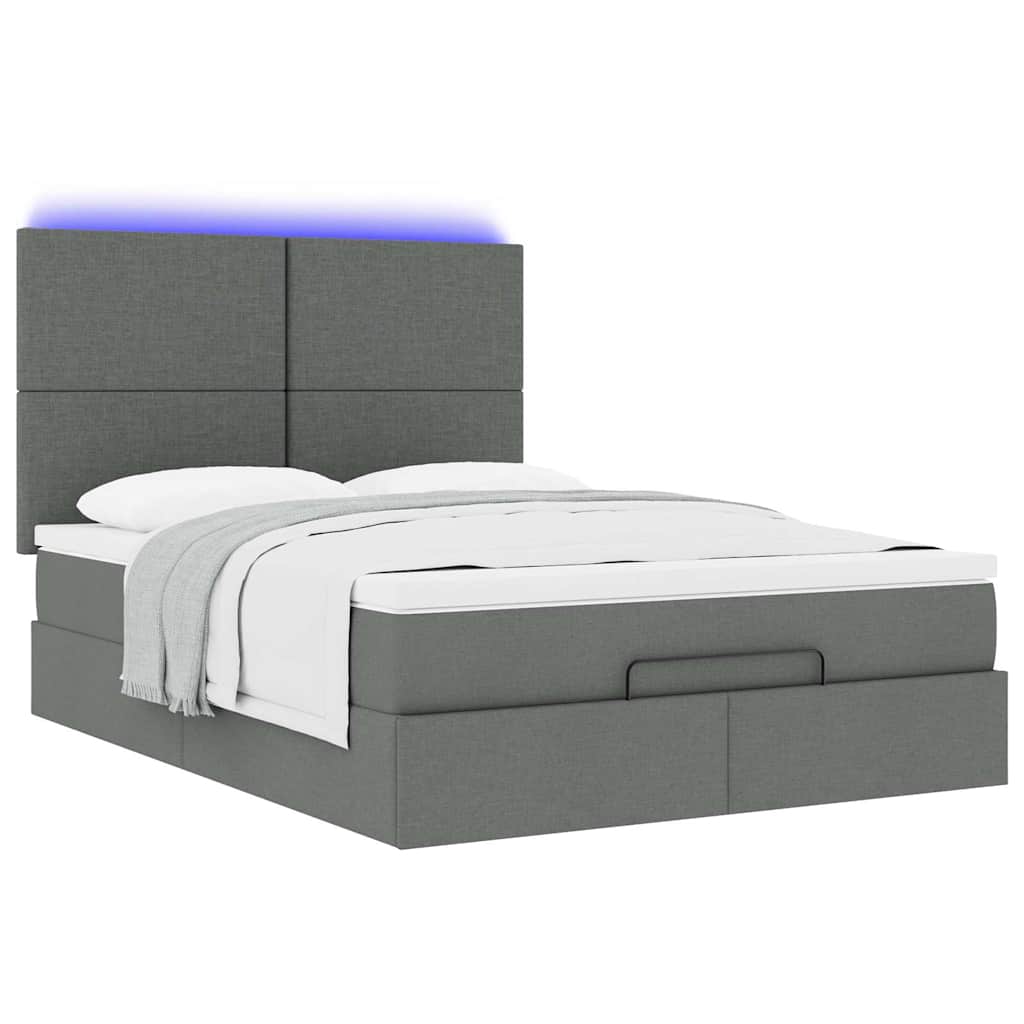 Struttura Letto Pouf con Materasso 140x190 cm in Tessuto | homemem39