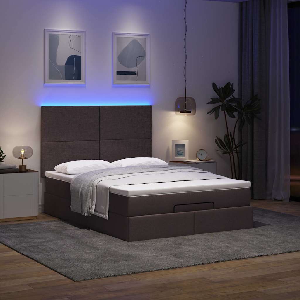 Struttura Letto Pouf con Materasso 140x190 cm in Tessuto | homemem39