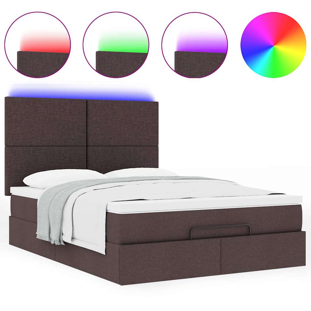 Struttura Letto Pouf con Materasso 140x190 cm in Tessuto | homemem39