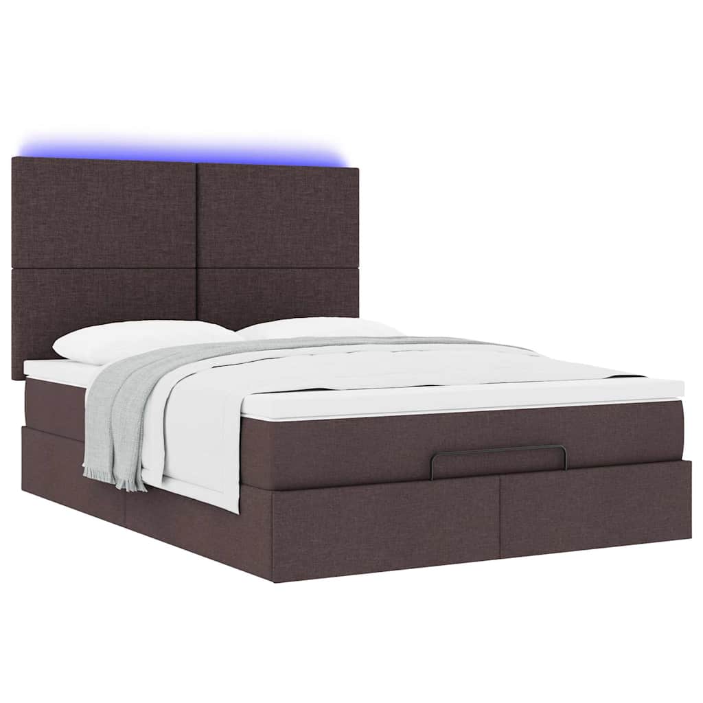 Struttura Letto Pouf con Materasso 140x190 cm in Tessuto | homemem39