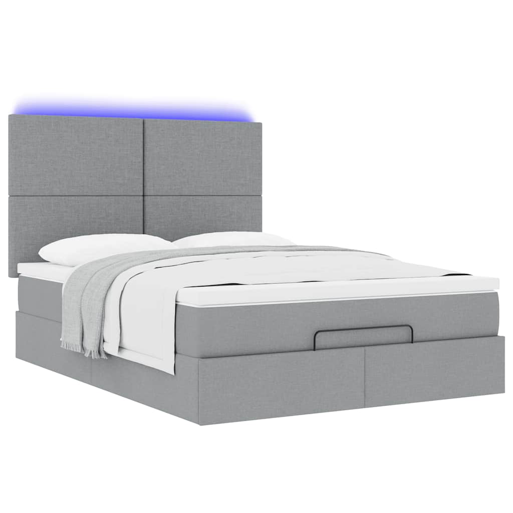 Struttura Letto Pouf con Materasso 140x200 cm in Tessuto | homemem39