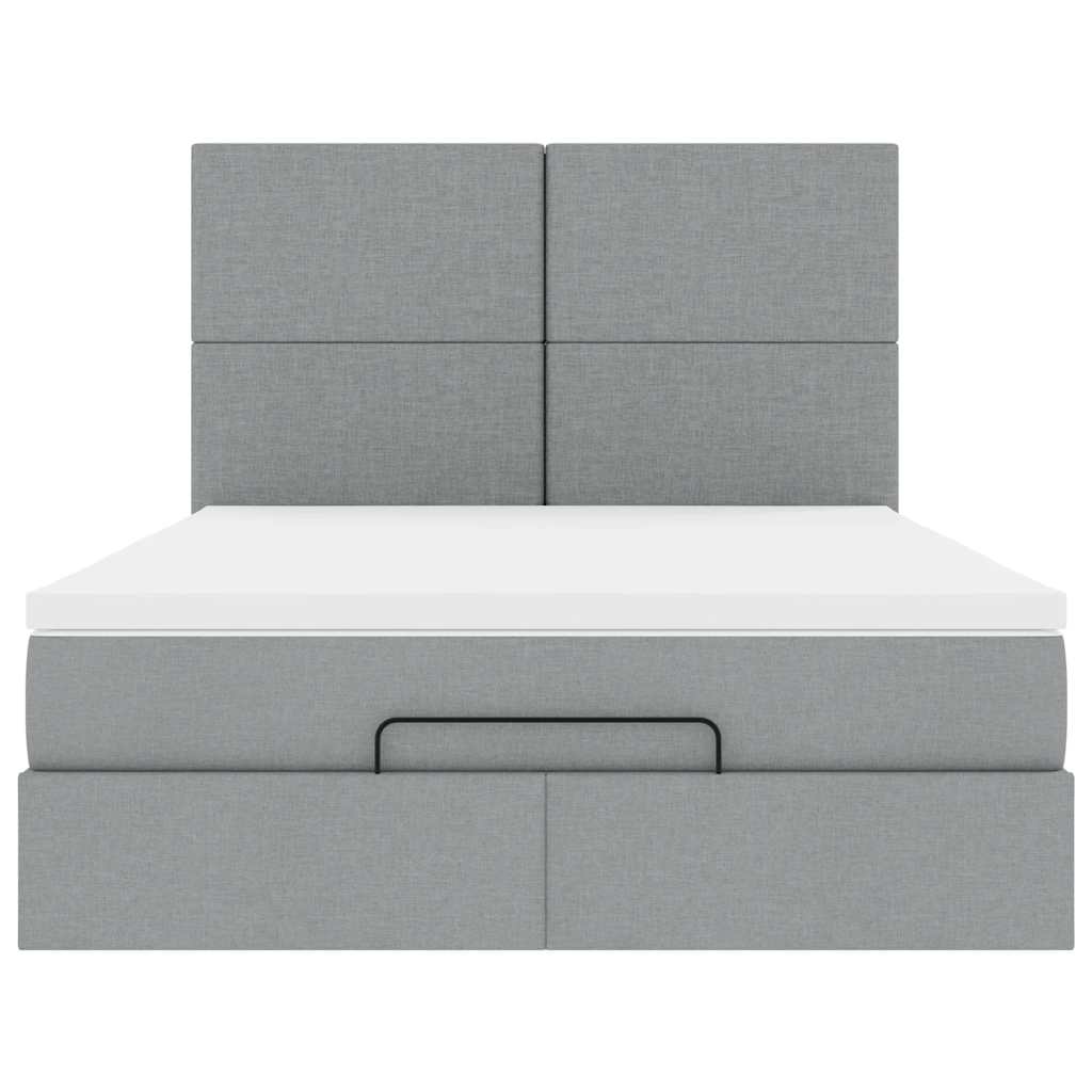 Struttura Letto Pouf con Materasso 140x200 cm in Tessuto
