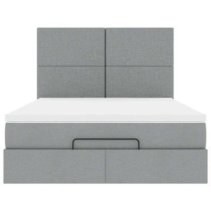 Struttura Letto Pouf con Materasso 140x200 cm in Tessuto