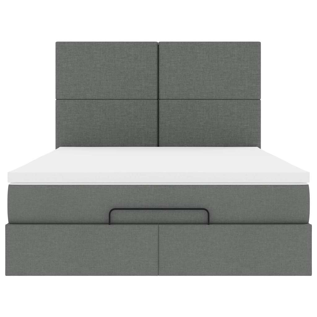Struttura Letto Pouf con Materasso 140x200 cm in Tessuto