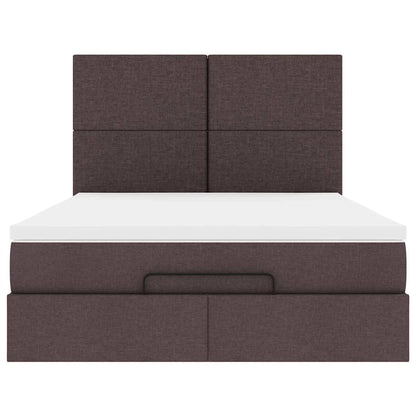 Struttura Letto Pouf con Materasso 140x200 cm in Tessuto