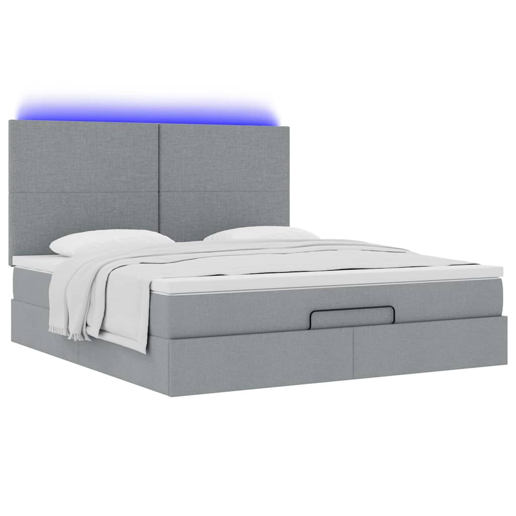 Struttura Letto Pouf con Materasso 160x200 cm in Tessuto | homemem39