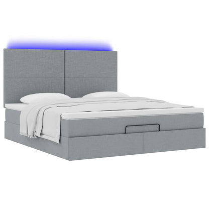 Struttura Letto Pouf con Materasso 160x200 cm in Tessuto | homemem39