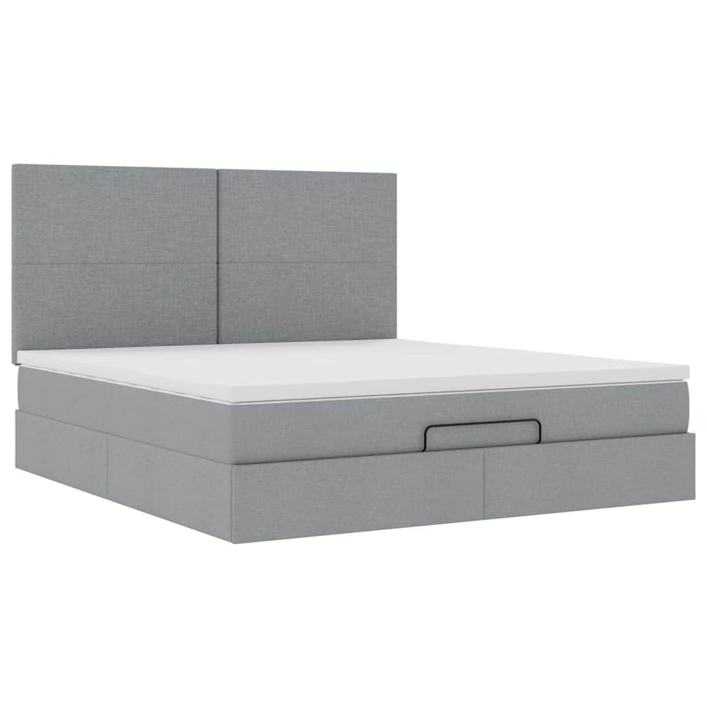 Struttura Letto Pouf con Materasso 160x200 cm in Tessuto | homemem39
