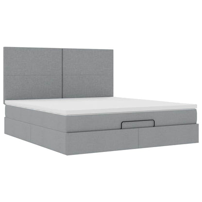 Struttura Letto Pouf con Materasso 160x200 cm in Tessuto | homemem39