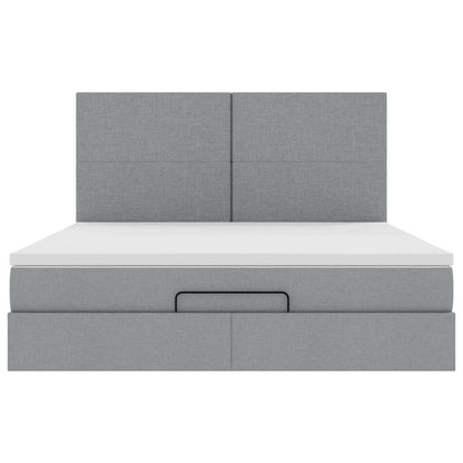 Struttura Letto Pouf con Materasso 160x200 cm in Tessuto | homemem39