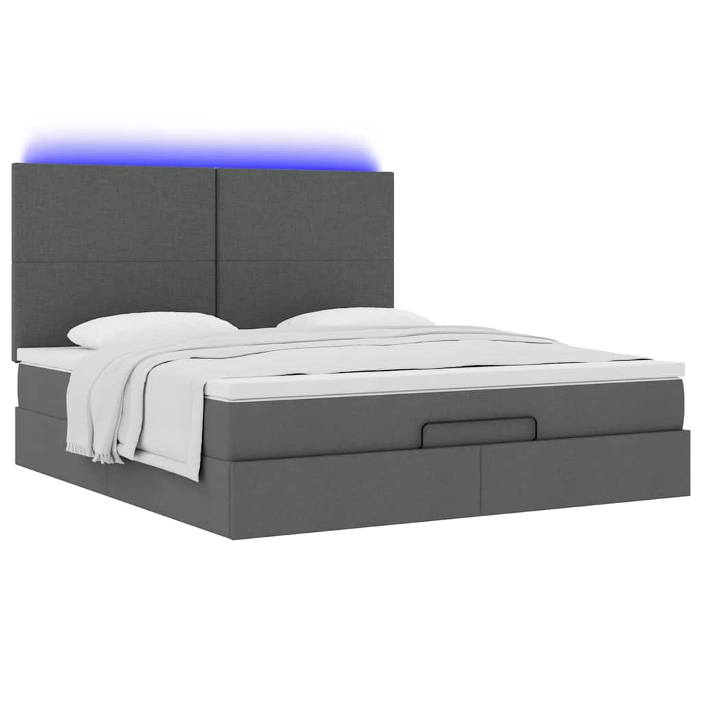 Struttura Letto Pouf con Materasso 160x200 cm in Tessuto | homemem39