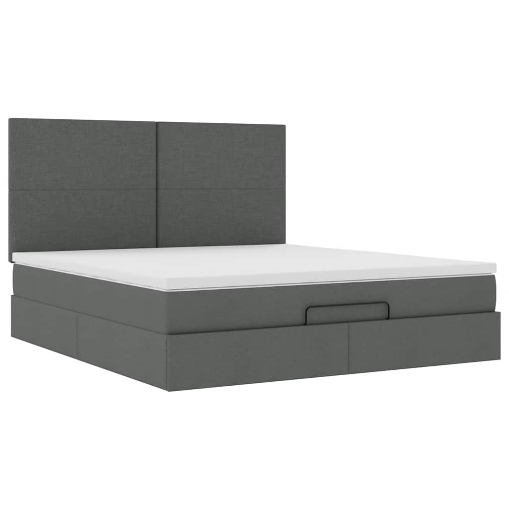 Struttura Letto Pouf con Materasso 160x200 cm in Tessuto | homemem39