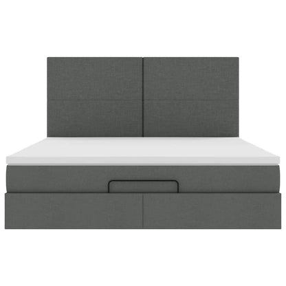 Struttura Letto Pouf con Materasso 160x200 cm in Tessuto