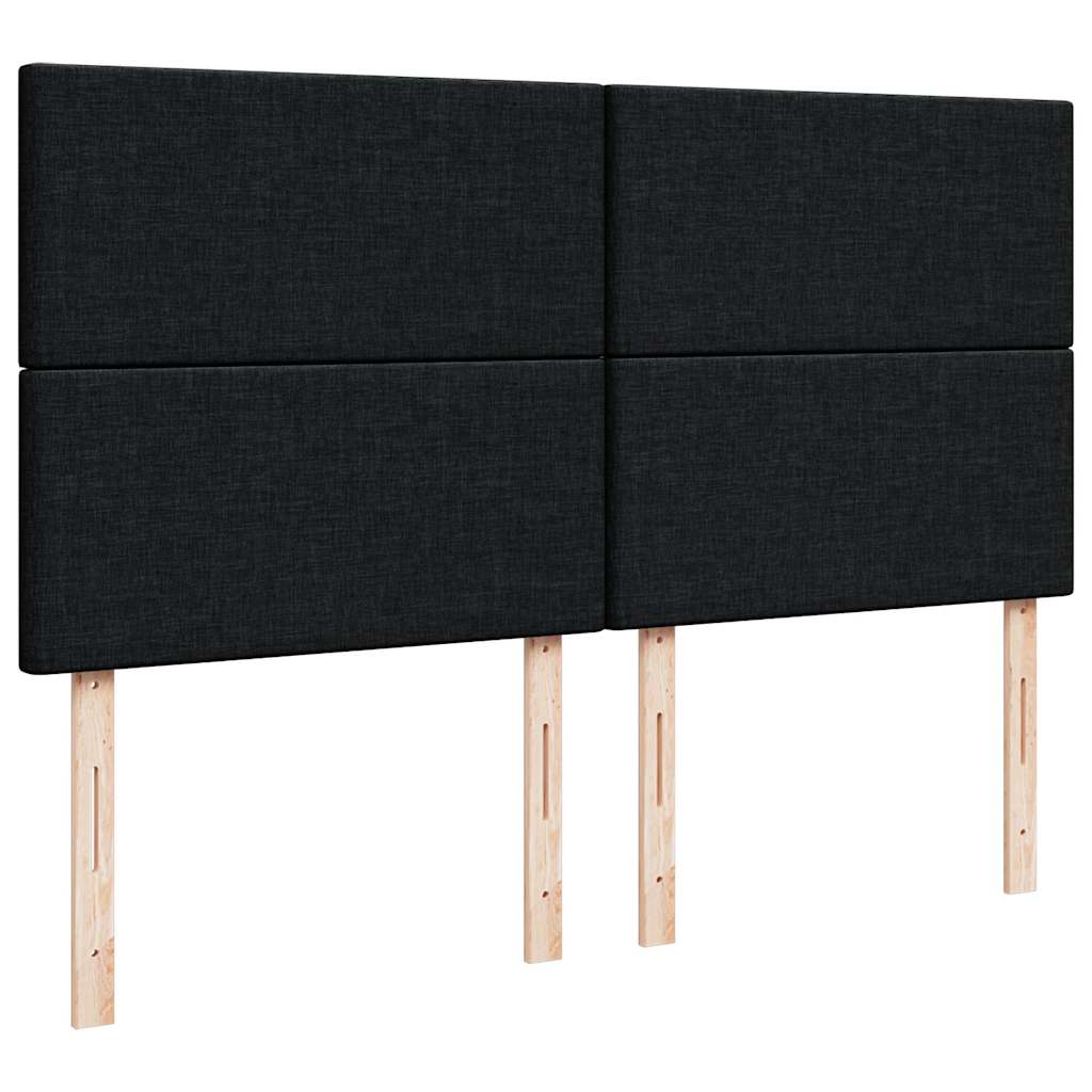 Struttura Letto Pouf con Materasso Nero 160x200 cm in Tessuto | homemem39