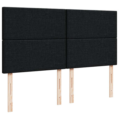 Struttura Letto Pouf con Materasso Nero 160x200 cm in Tessuto | homemem39