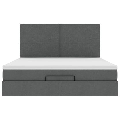 Struttura Letto Pouf con Materasso 180x200 cm in Tessuto