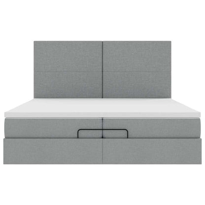 Struttura Letto Pouf con Materassi 200x200 cm in Tessuto