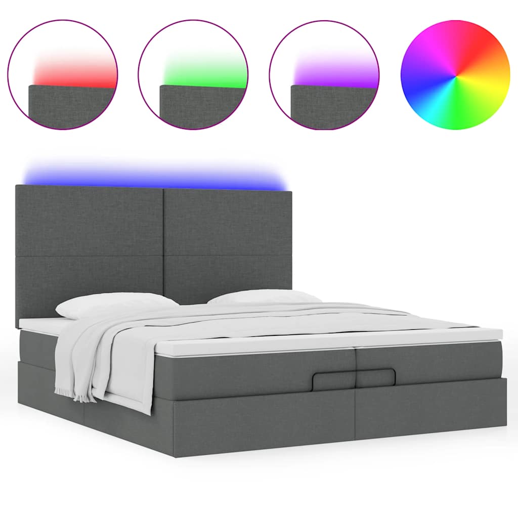 Struttura Letto Pouf con Materassi 200x200 cm in Tessuto | homemem39