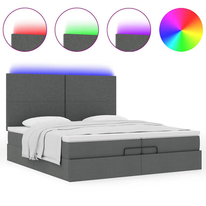 Struttura Letto Pouf con Materassi 200x200 cm in Tessuto | homemem39