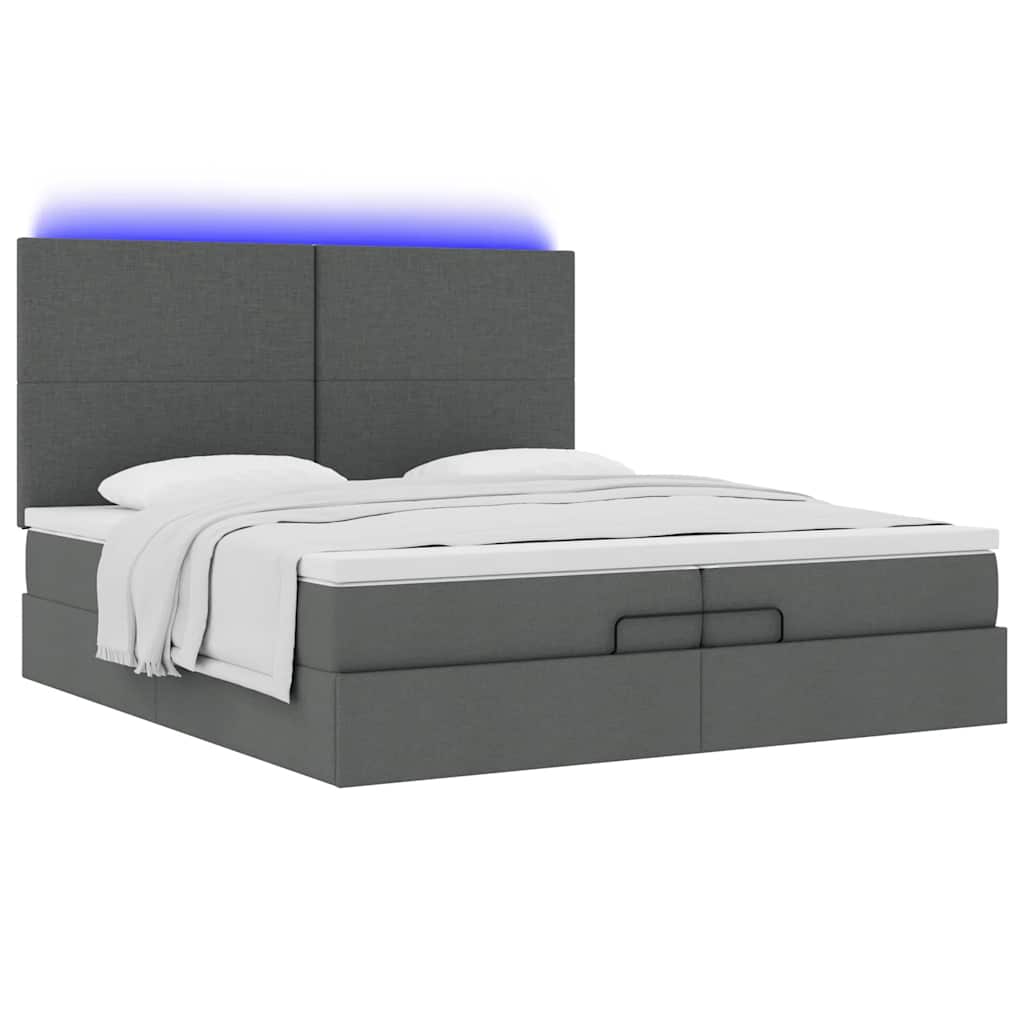 Struttura Letto Pouf con Materassi 200x200 cm in Tessuto | homemem39