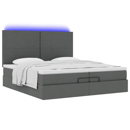 Struttura Letto Pouf con Materassi 200x200 cm in Tessuto | homemem39