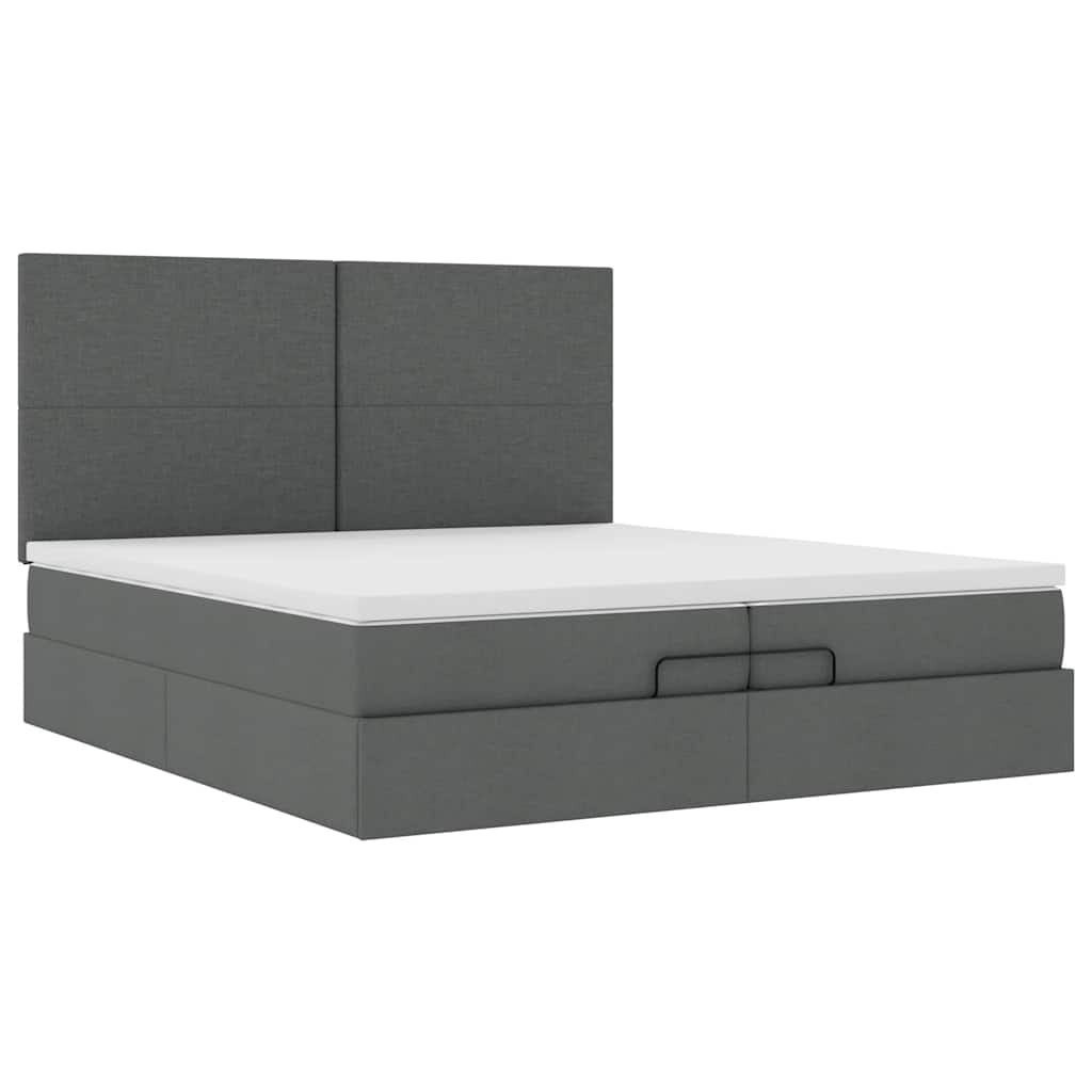Struttura Letto Pouf con Materassi 200x200 cm in Tessuto | homemem39