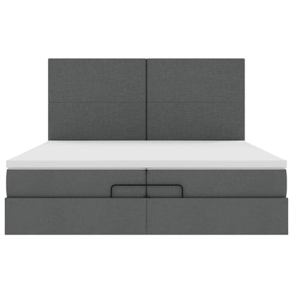 Struttura Letto Pouf con Materassi 200x200 cm in Tessuto | homemem39