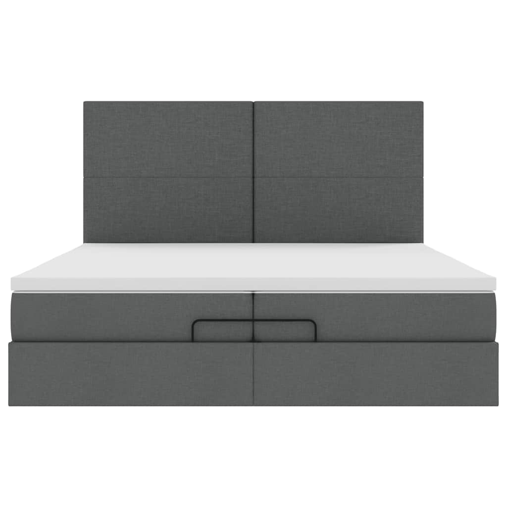 Struttura Letto Pouf con Materassi 200x200 cm in Tessuto