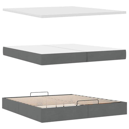 Struttura Letto Pouf con Materassi 200x200 cm in Tessuto | homemem39