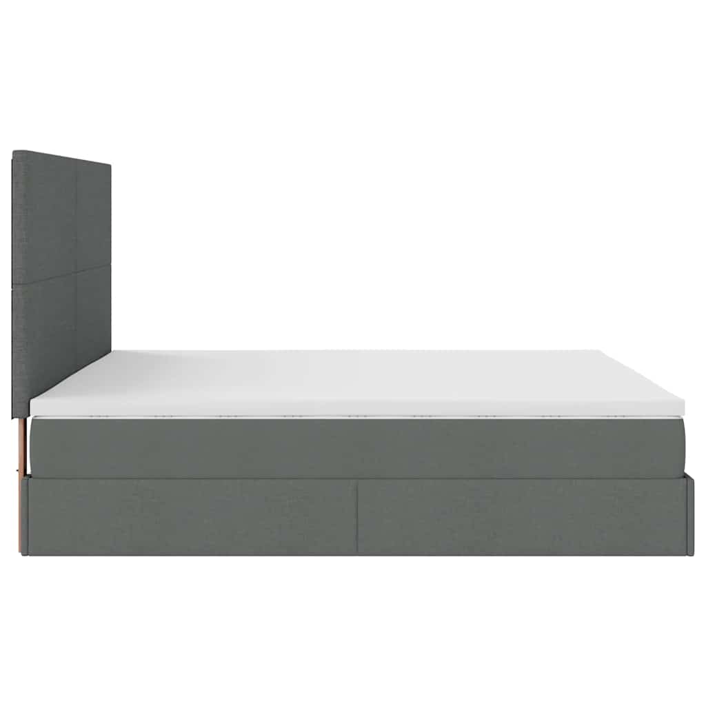 Struttura Letto Pouf con Materassi 200x200 cm in Tessuto | homemem39
