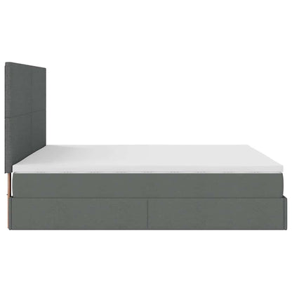 Struttura Letto Pouf con Materassi 200x200 cm in Tessuto | homemem39