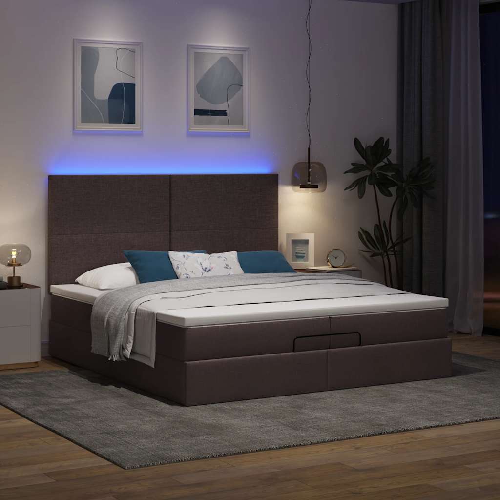 Struttura Letto Pouf con Materassi 200x200 cm in Tessuto | homemem39