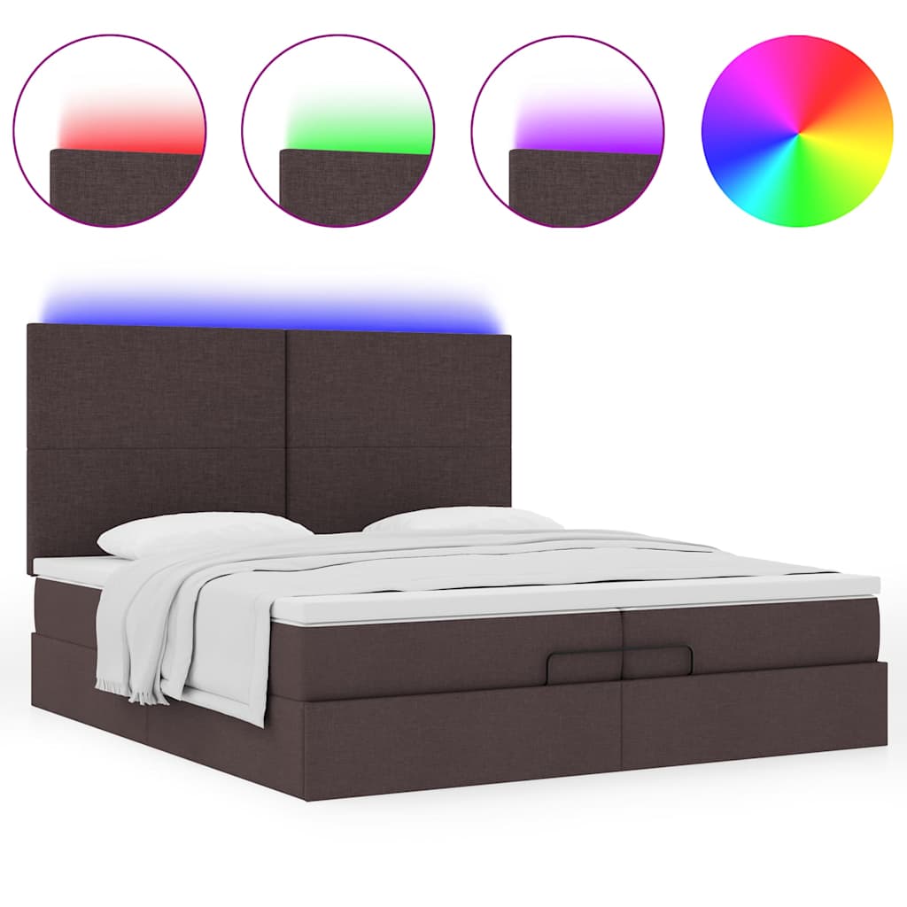 Struttura Letto Pouf con Materassi 200x200 cm in Tessuto | homemem39
