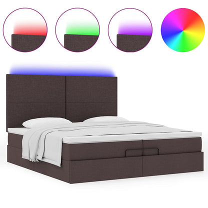 Struttura Letto Pouf con Materassi 200x200 cm in Tessuto | homemem39