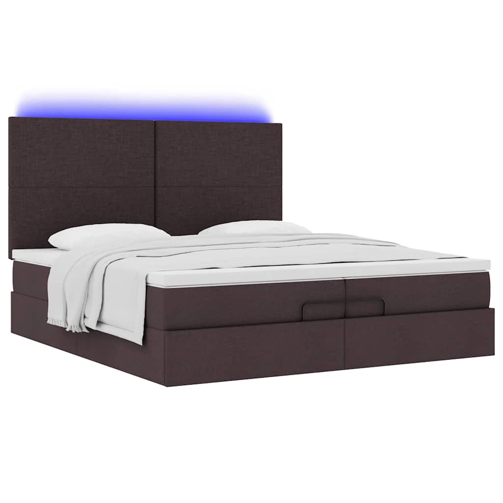 Struttura Letto Pouf con Materassi 200x200 cm in Tessuto | homemem39