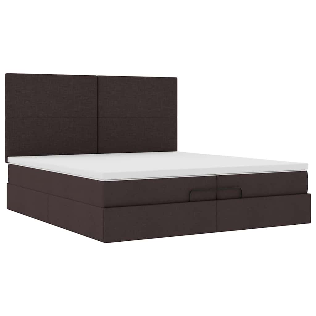 Struttura Letto Pouf con Materassi 200x200 cm in Tessuto | homemem39