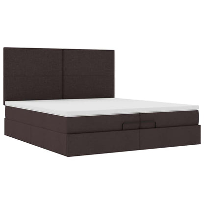 Struttura Letto Pouf con Materassi 200x200 cm in Tessuto | homemem39