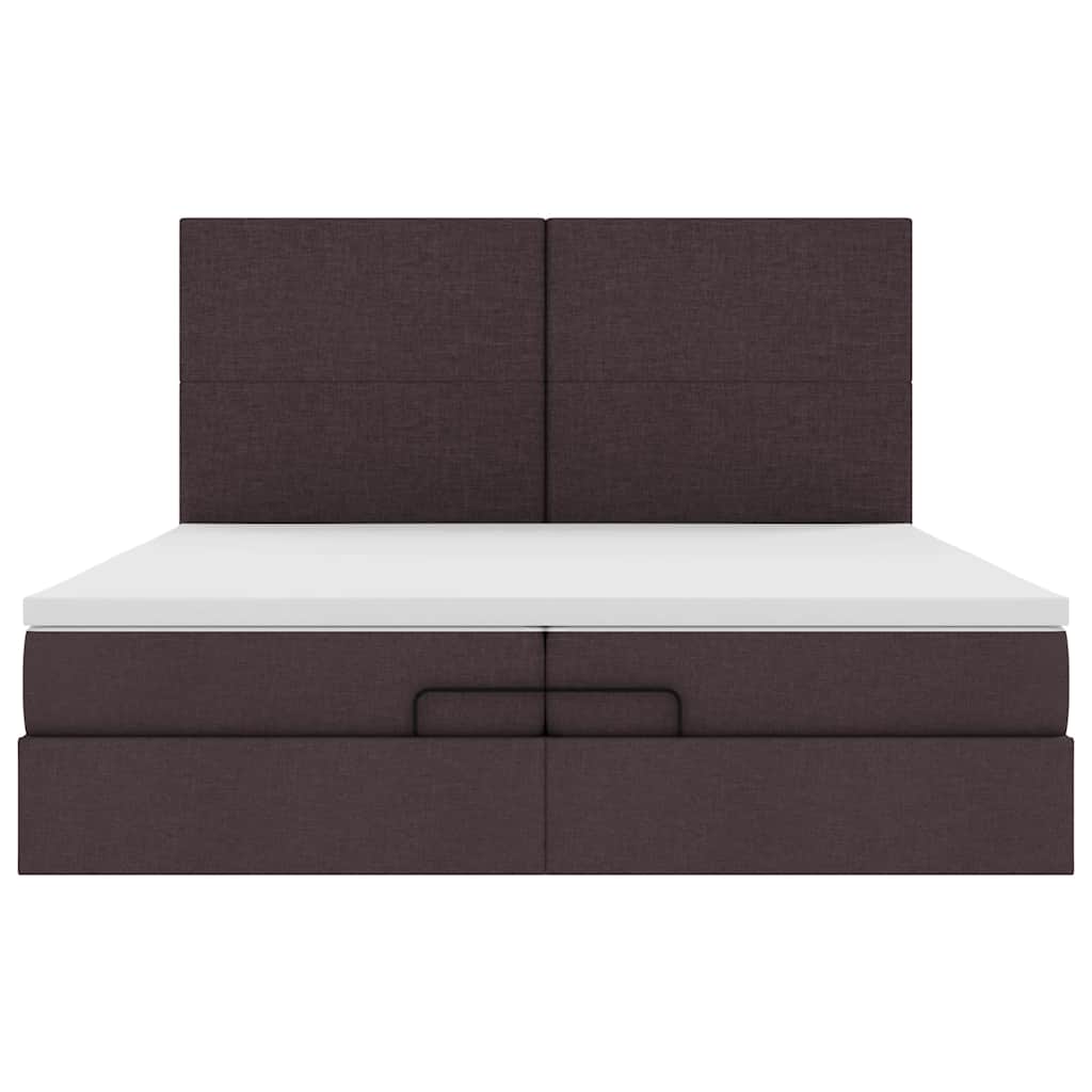 Struttura Letto Pouf con Materassi 200x200 cm in Tessuto | homemem39