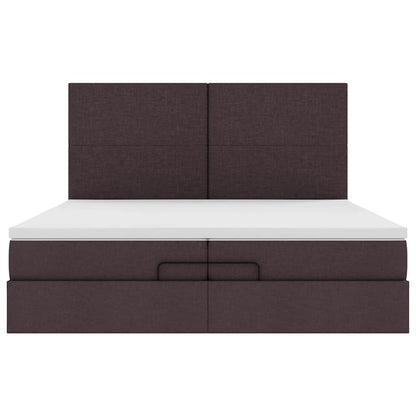 Struttura Letto Pouf con Materassi 200x200 cm in Tessuto | homemem39