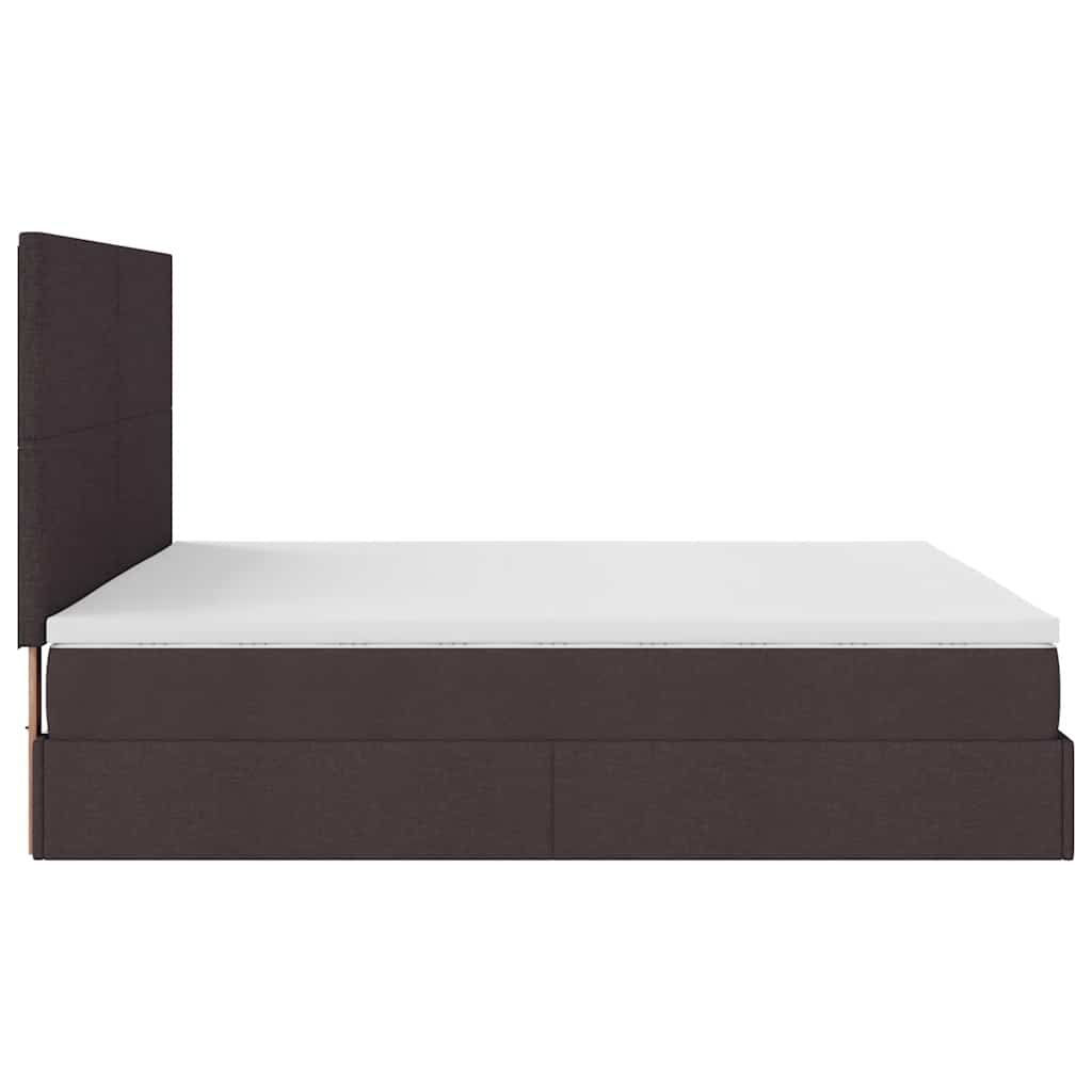 Struttura Letto Pouf con Materassi 200x200 cm in Tessuto | homemem39