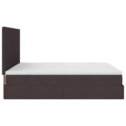 Struttura Letto Pouf con Materassi 200x200 cm in Tessuto | homemem39