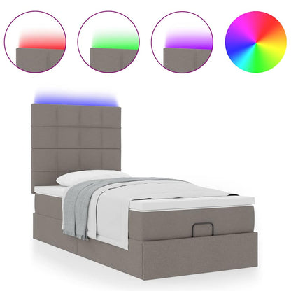Struttura Letto Pouf con Materasso Tortora 80x200 cm in Tessuto | homemem39