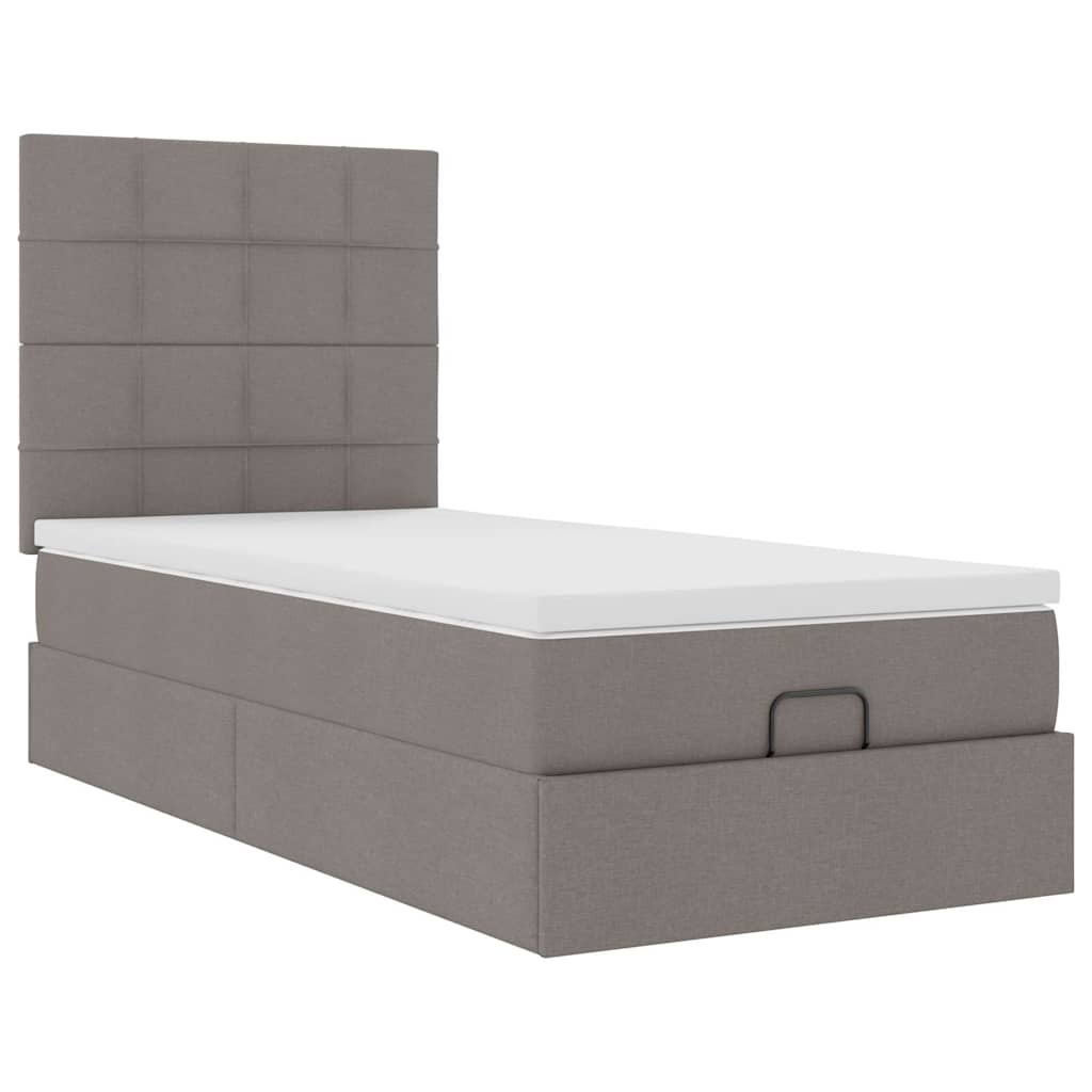 Struttura Letto Pouf con Materasso Tortora 80x200 cm in Tessuto | homemem39