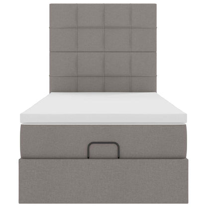Struttura Letto Pouf con Materasso Tortora 80x200 cm in Tessuto | homemem39