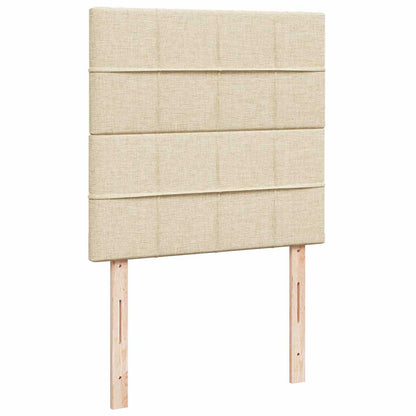 Struttura Letto Pouf con Materasso Crema 80x200 cm in Tessuto