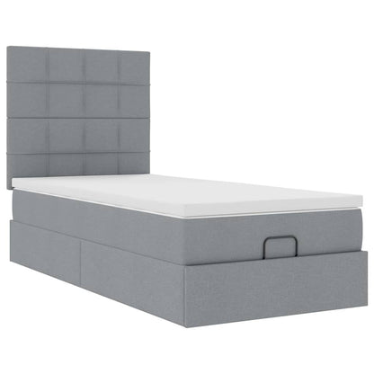Struttura Letto Pouf con Materasso 100x200 cm in Tessuto
