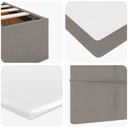 Struttura Letto Pouf con Materasso Tortora 100x200cm in Tessuto