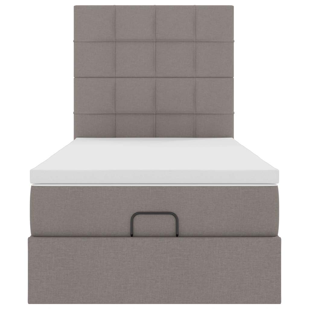 Struttura Letto Pouf con Materasso Tortora 100x200cm in Tessuto